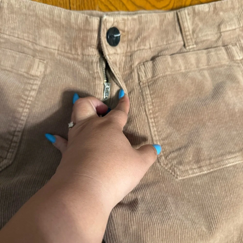 Quince Corduroy Wide-Leg Crop Pants in Light Brown Sz 14 Elevated Basics - Picture 8 of 14